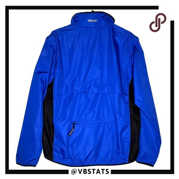 iQ Pearl Izumi Mens Colorblock Full Zip Windbreaker Cycling Jacket Blue Black XL - Picture 2 of 6